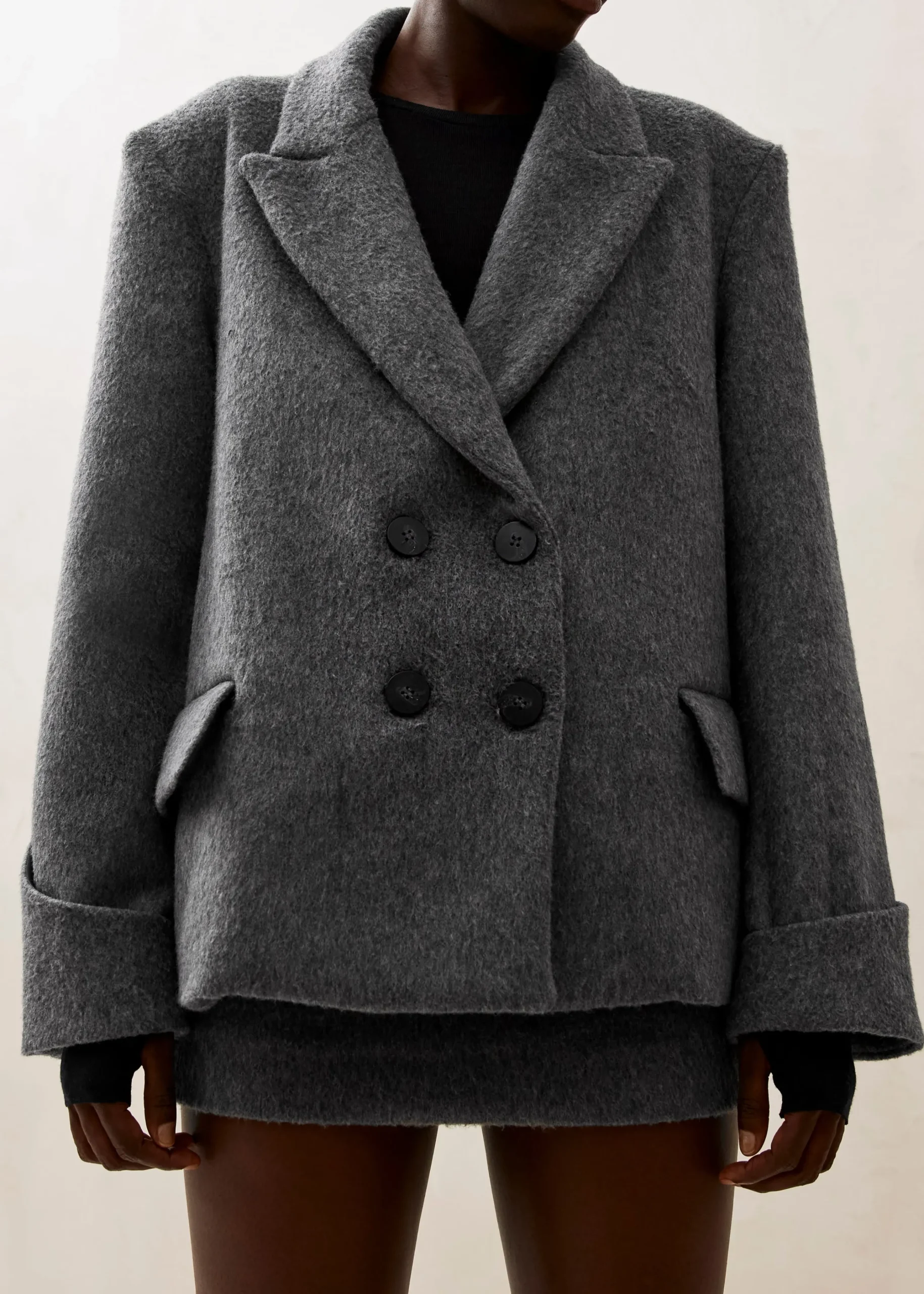 Mei - Chaqueta De Lana Gris