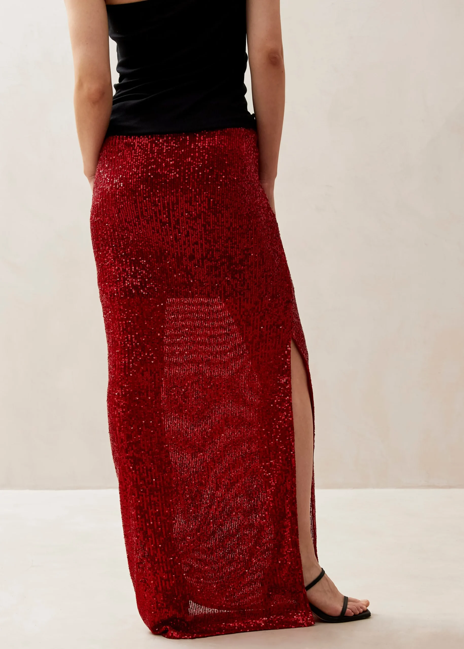 Misi - Falda De Lentejuelas Rojas