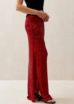 Misi - Falda De Lentejuelas Rojas