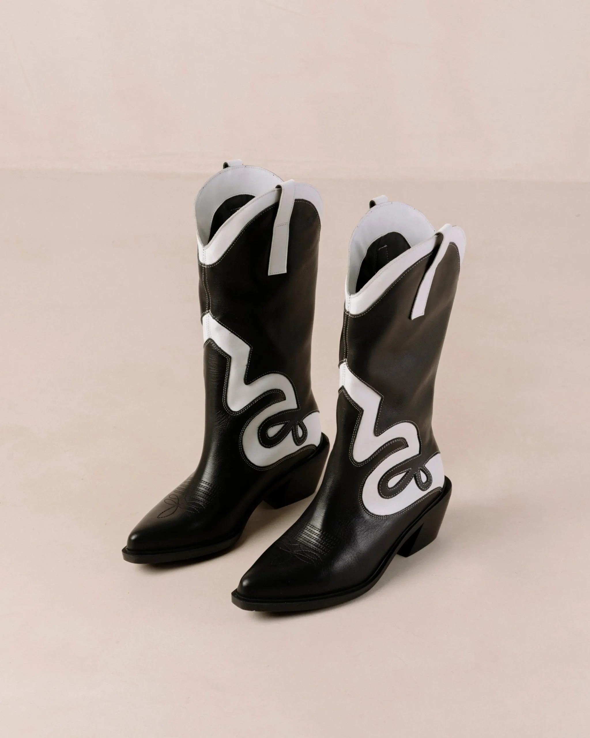 Mount Texas - Botas Blancas Y Negras De Piel