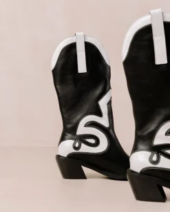 Mount Texas - Botas Blancas Y Negras De Piel