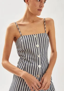 Nadine Top De Rayas Azules Y Blancas