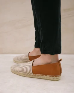 Naval - Alpargatas De Piel Marrón