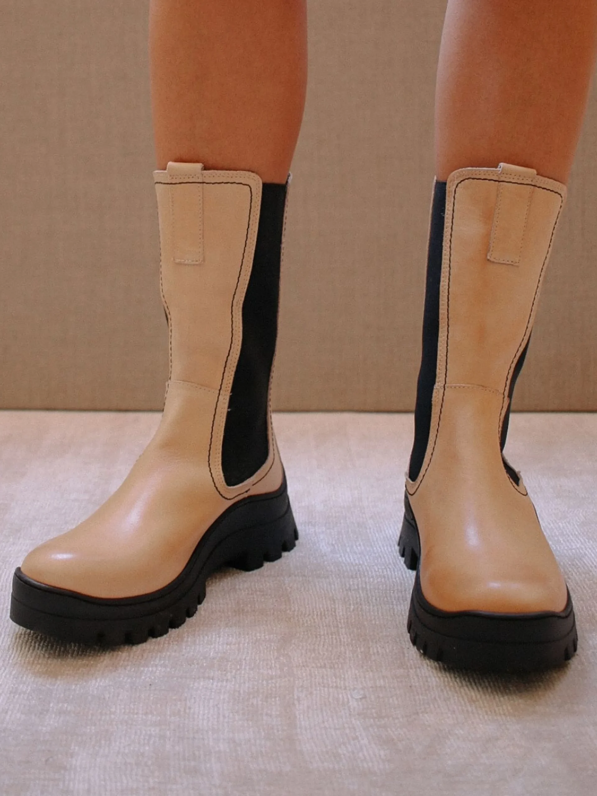 Pick Me Up - Botas Beige De Piel