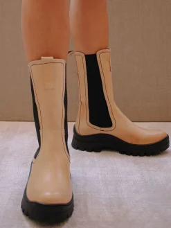 Pick Me Up - Botas Beige De Piel
