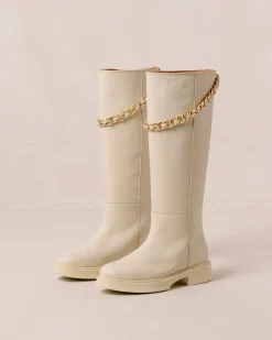 Pier - Botas De Piel Blancas