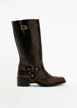 Rocky - Botas Moteras De Cuero Marrón