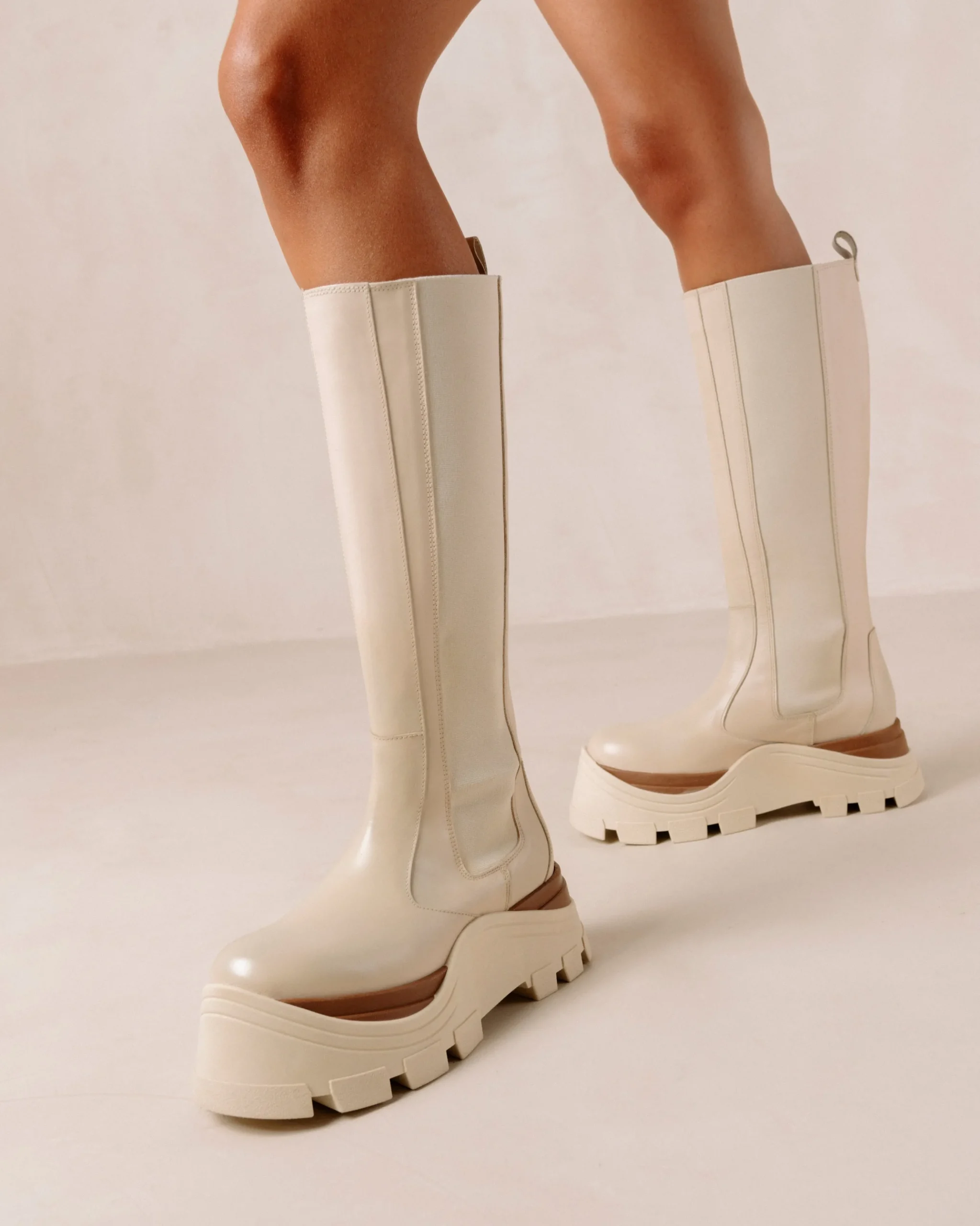 Roxie Marcona - Botas Blancas De Piel