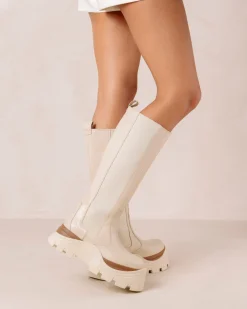 Roxie Marcona - Botas Blancas De Piel