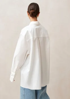 Sempe - Camisa Blanca De Algodón Con Lazo Al Cuello