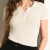 Soft Retro - Top De Punto Crema