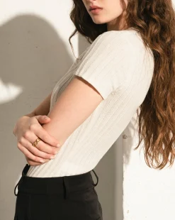Soft Retro - Top De Punto Crema