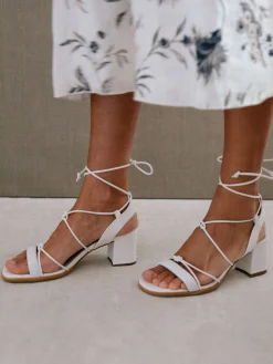 Sophie - Sandalias Blancas De Cuero Vegano