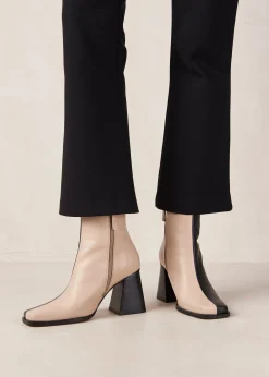 South Bicolor - Botas De Piel Negra Y Beige