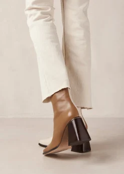 South Bicolor - Botas De Piel Marrón Y Beige