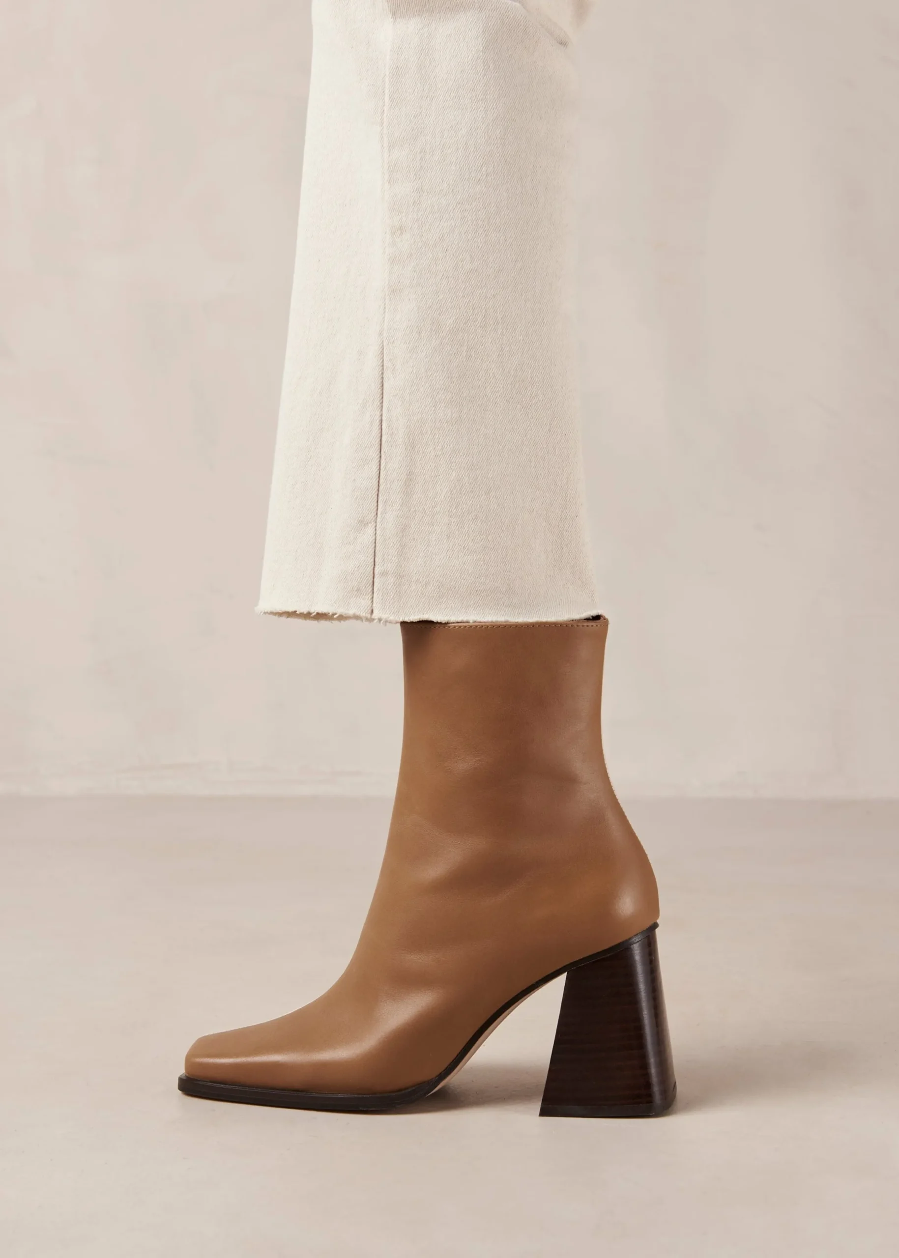 South Bicolor - Botas De Piel Marrón Y Beige