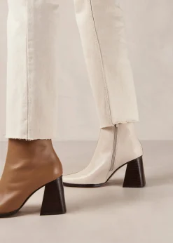 South Bicolor - Botas De Piel Marrón Y Beige