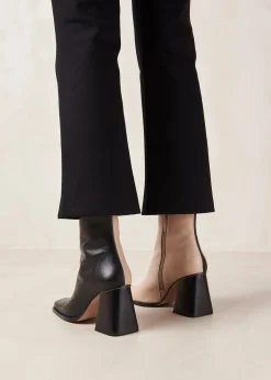 South Bicolor - Botas De Piel Negra Y Beige