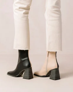 South Corn - Botas De Piel Vegana Negras Y Beige