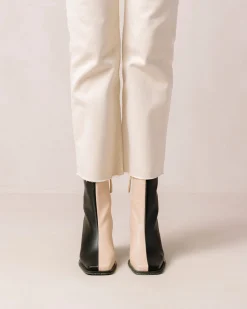South Corn - Botas De Piel Vegana Negras Y Beige