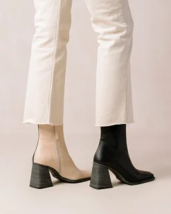 South Corn - Botas De Piel Vegana Negras Y Beige