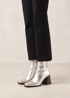 South Shimmer - Botas Plateadas De Piel