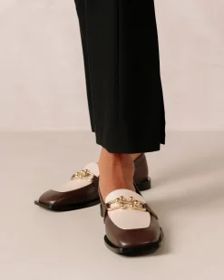 Spotlight - Mocasines Blancos Y Marrones De Piel