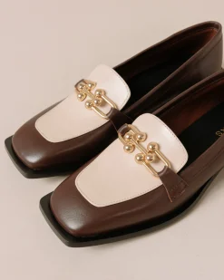 Spotlight - Mocasines Blancos Y Marrones De Piel