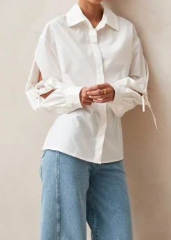 Sugar - Camisa Blanca De Algodón Con Lazo En La Espalda
