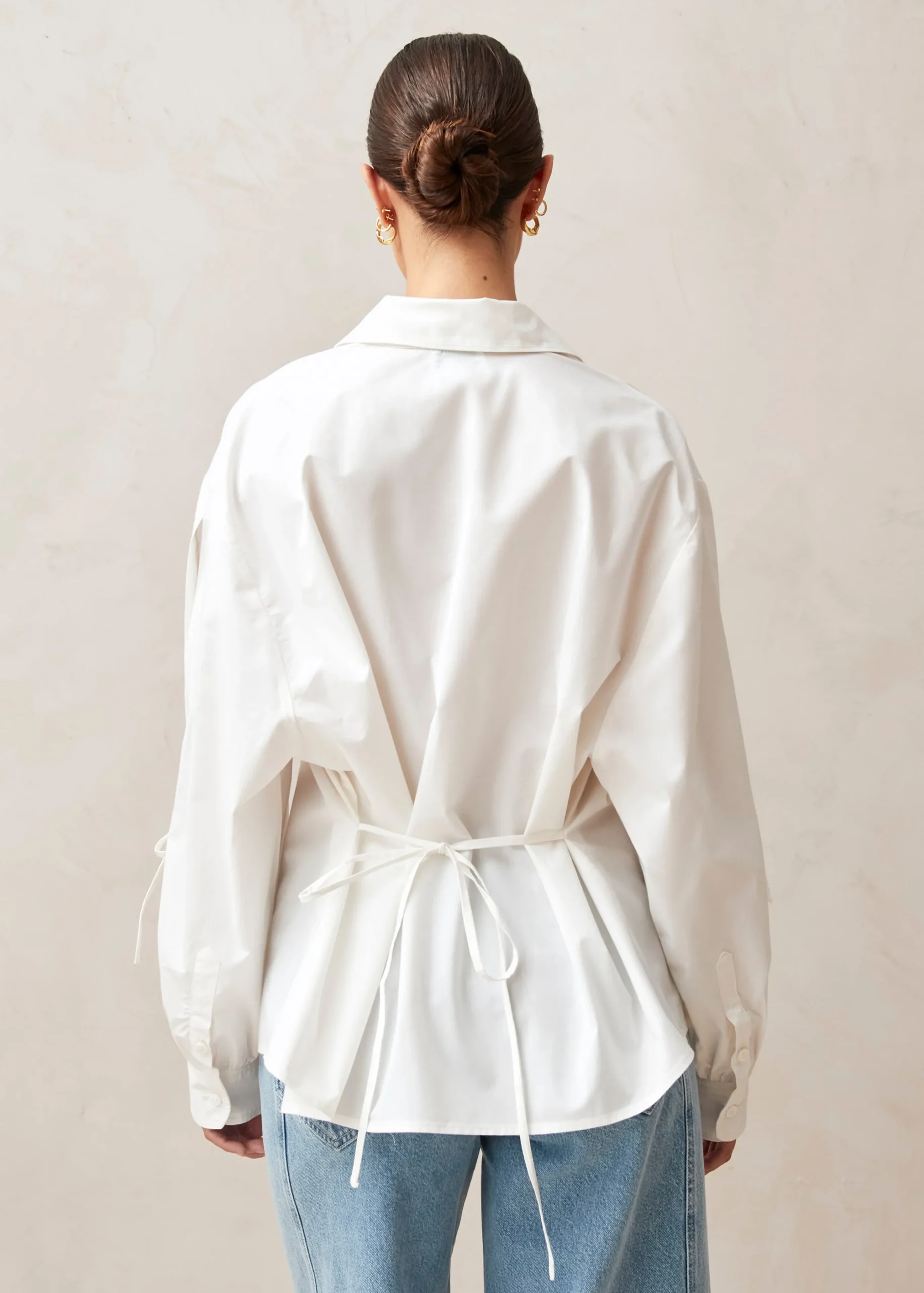 Sugar - Camisa Blanca De Algodón Con Lazo En La Espalda
