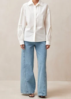 Sugar - Camisa Blanca De Algodón Con Lazo En La Espalda