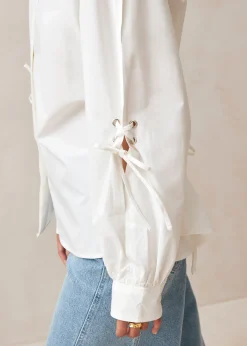 Sugar - Camisa Blanca De Algodón Con Lazo En La Espalda