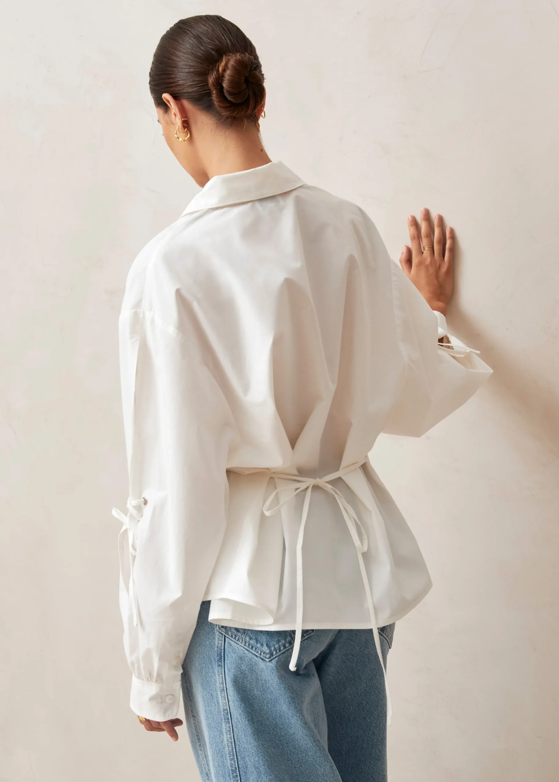 Sugar - Camisa Blanca De Algodón Con Lazo En La Espalda