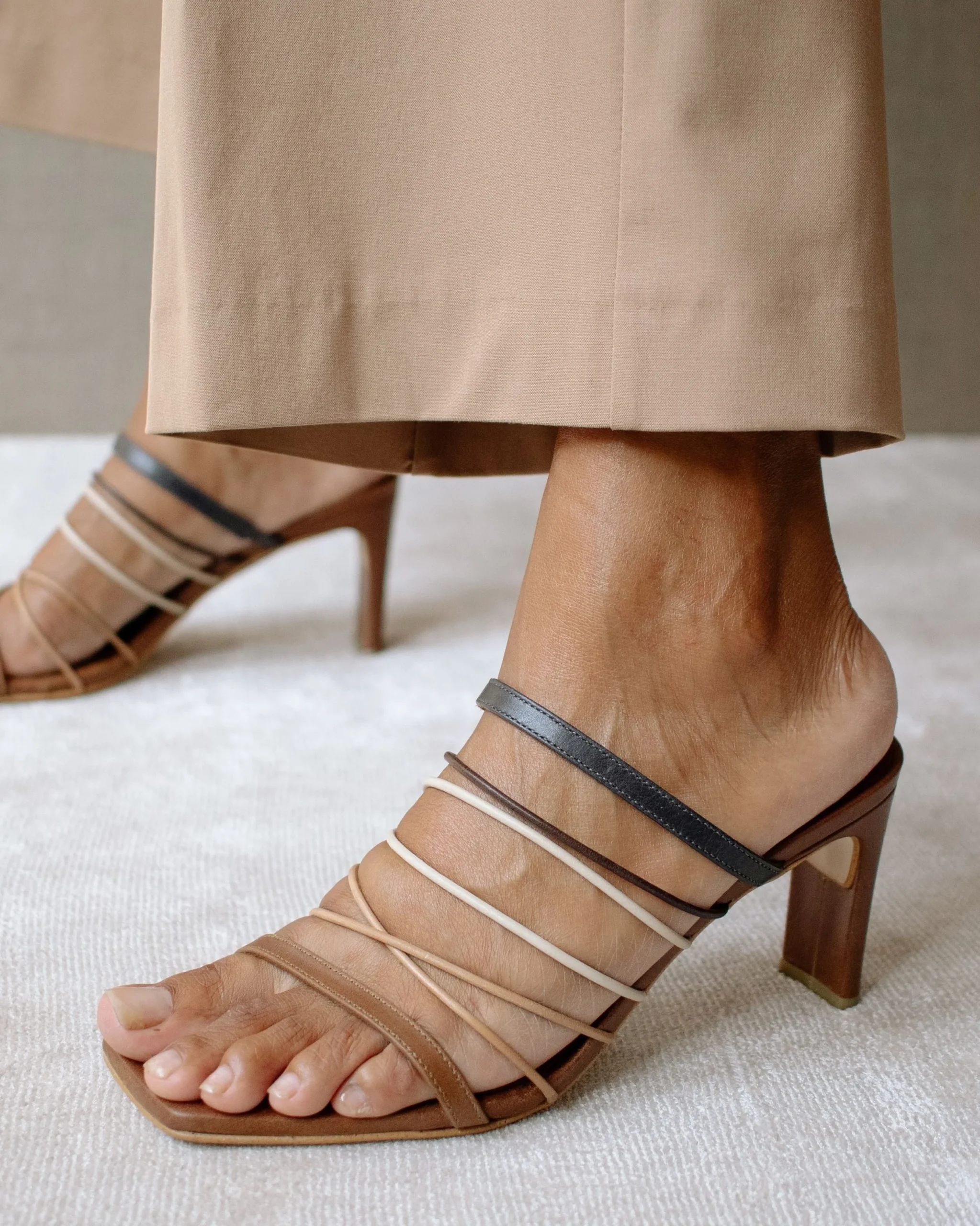 Sunbeam Vintage - Mules De Cuero Marrón