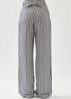 Suzette Pantalón De Rayas Azules Y Blancas