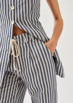 Suzette Pantalón De Rayas Azules Y Blancas