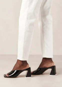 Tasha - Mules Negros De Piel De Charol