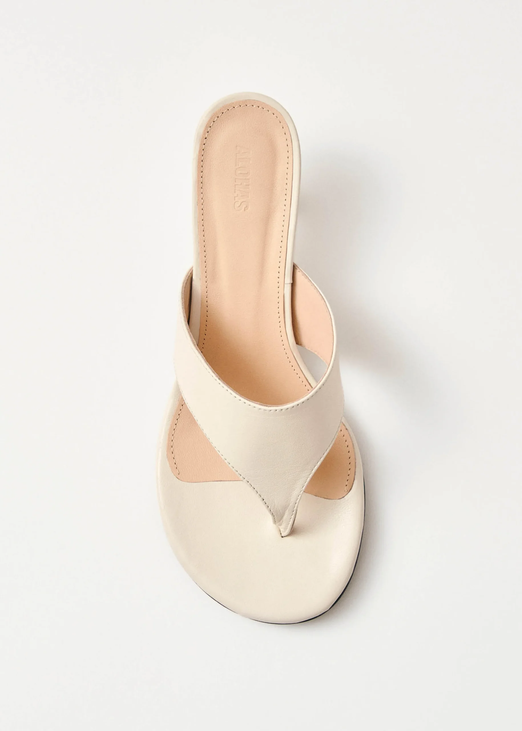 Tess Sandalias De Cuero Color Crema