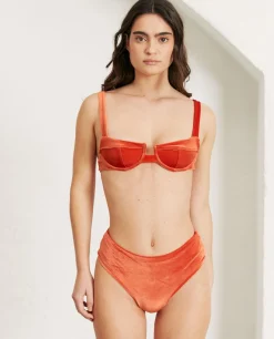 The Pentagon - Braguita De Bikini De Terciopelo Naranja