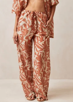Tiki Pantalón Naranja Floral