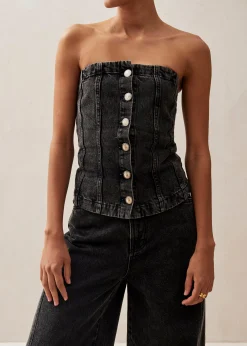 Troyes - Top De Denim Negro
