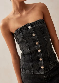 Troyes - Top De Denim Negro