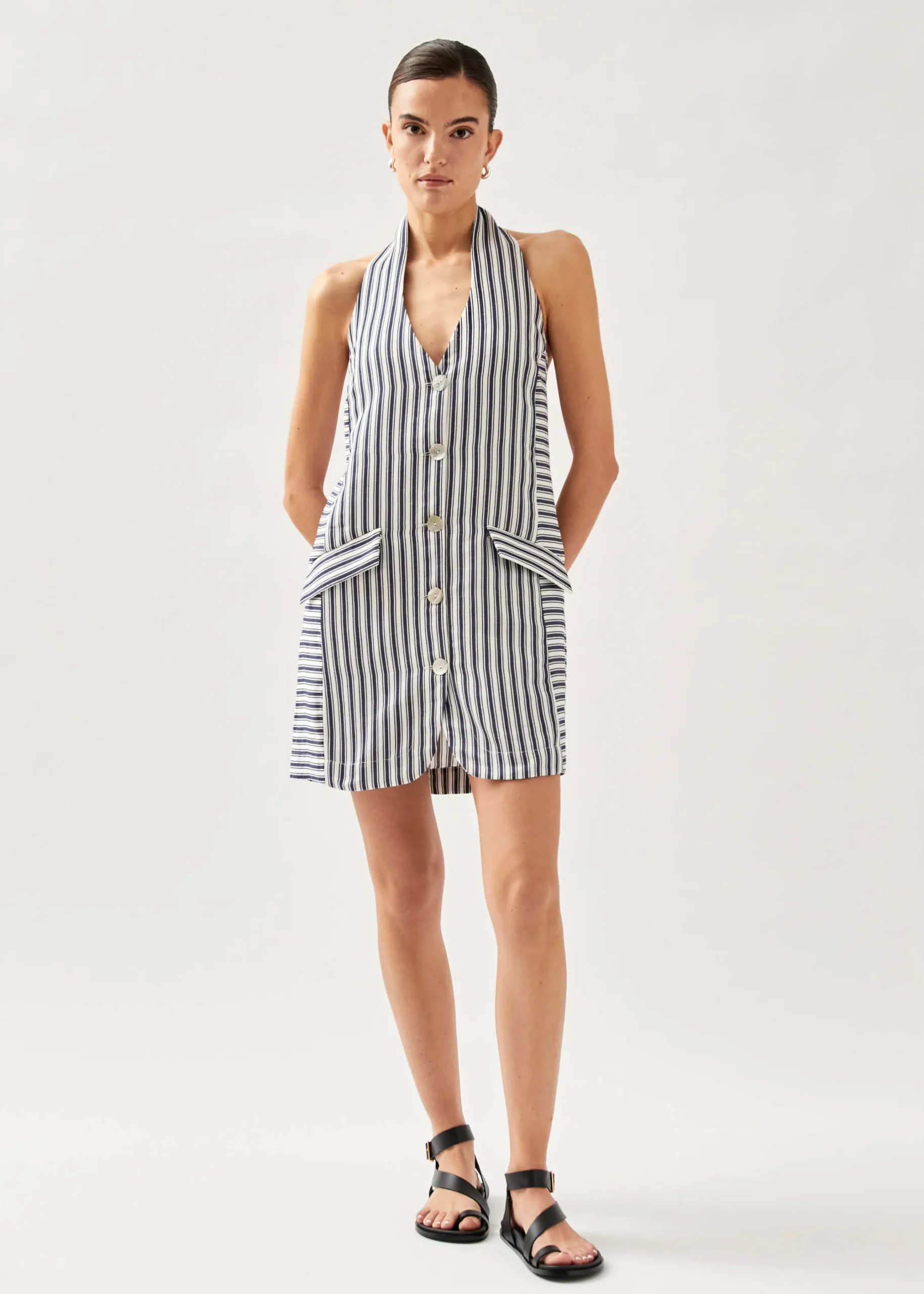 Tulipe Vestido A Rayas Azul Y Blanco