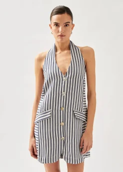 Tulipe Vestido A Rayas Azul Y Blanco