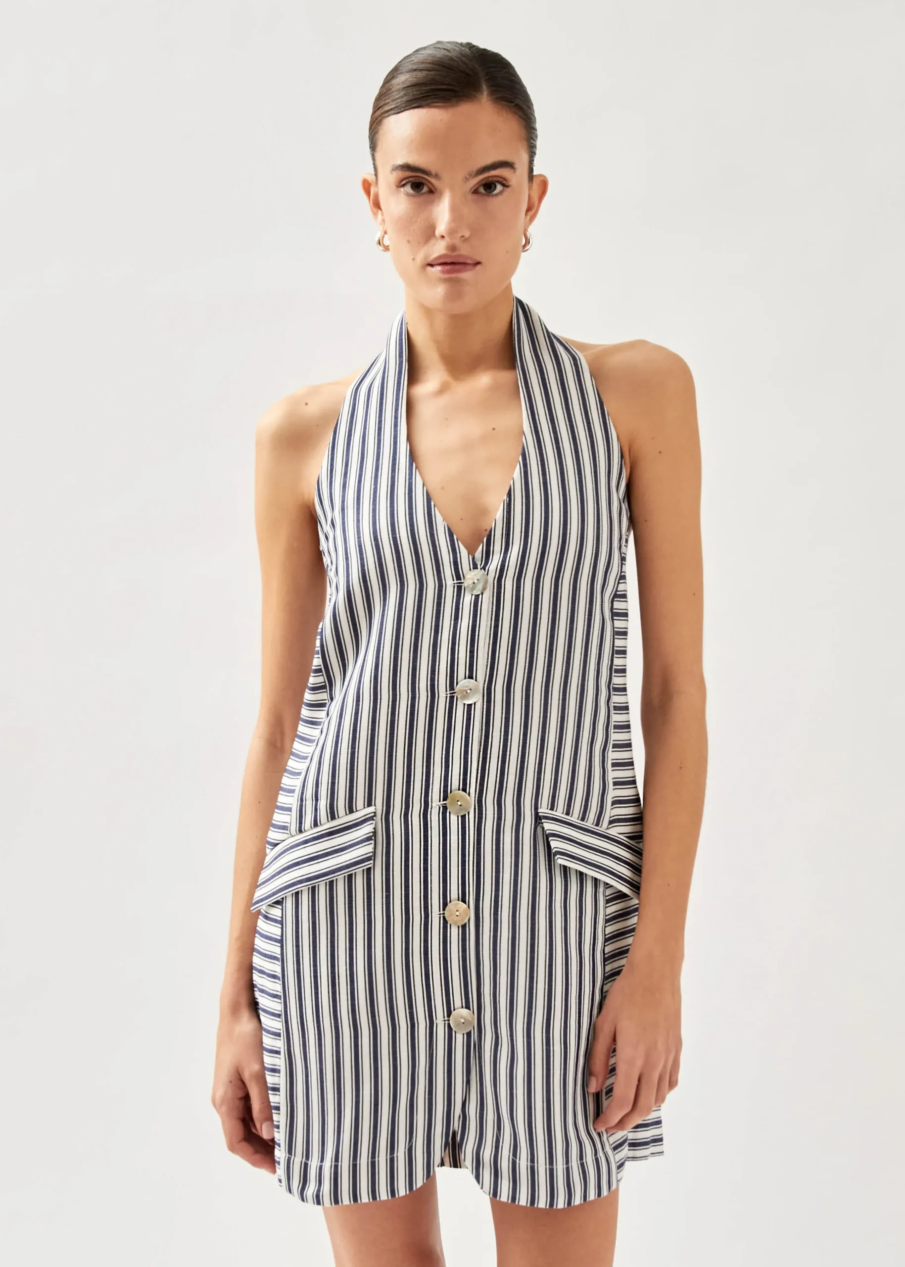 Tulipe Vestido A Rayas Azul Y Blanco