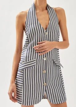 Tulipe Vestido A Rayas Azul Y Blanco