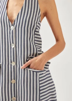 Tulipe Vestido A Rayas Azul Y Blanco
