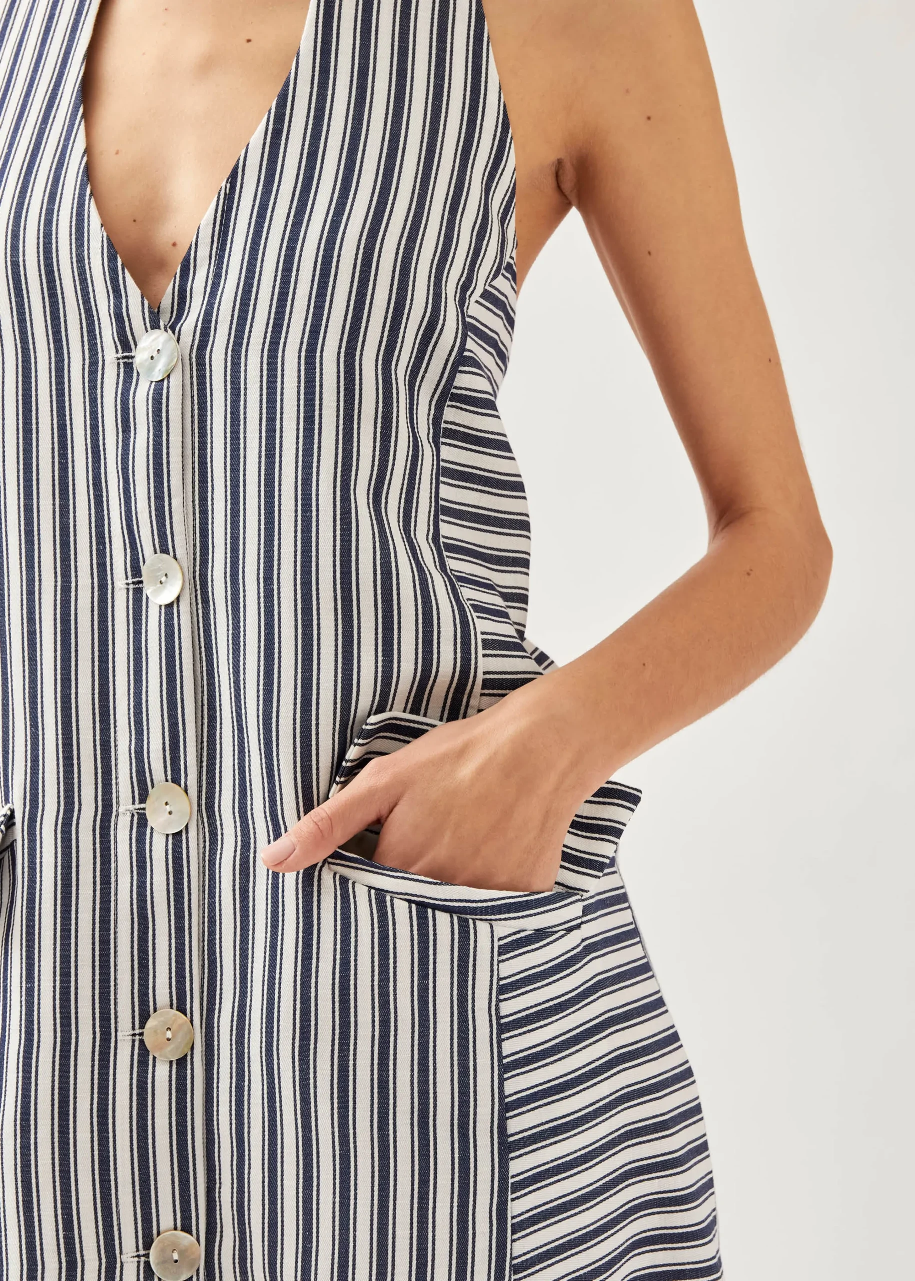 Tulipe Vestido A Rayas Azul Y Blanco