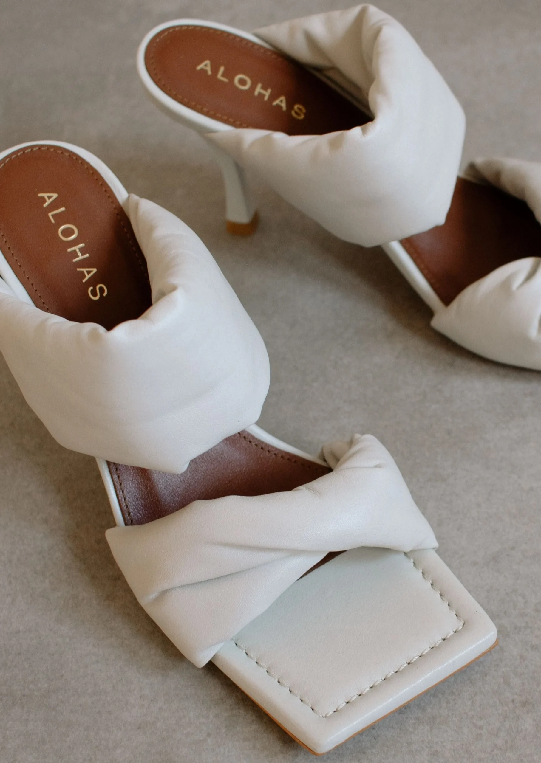Twist Strap - Sandalias Blancas De Piel