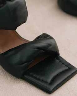 Twist Strap - Sandalias De Piel Negras